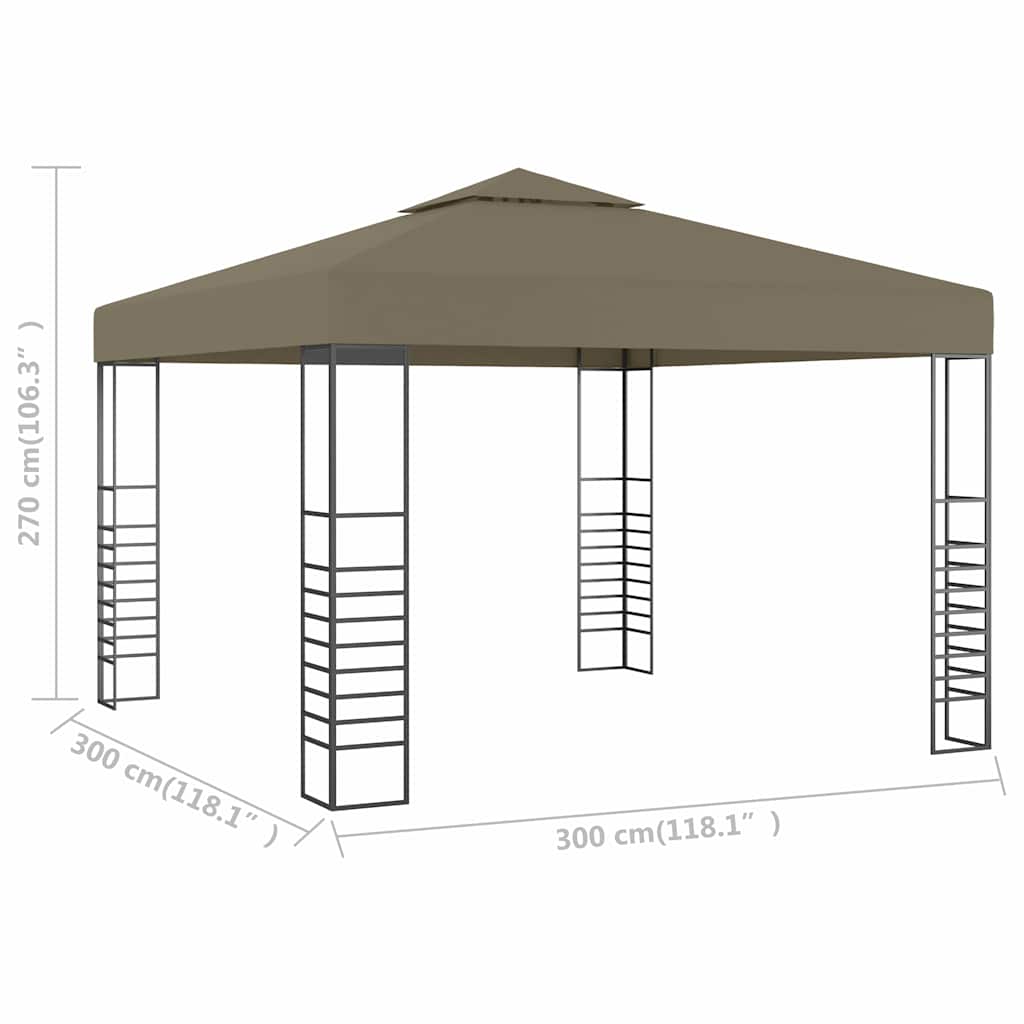 Tuinpaviljoen 180 g/m² 3x3 m taupe