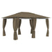 Tuinpaviljoen met gordijnen 180 g/m² 4x3 m taupe