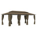 Prieel met gordijnen 180 g/m² 600x298x270 cm taupe