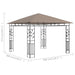 Prieel met klamboe 3x3x2,73 m 180 g/m² taupe