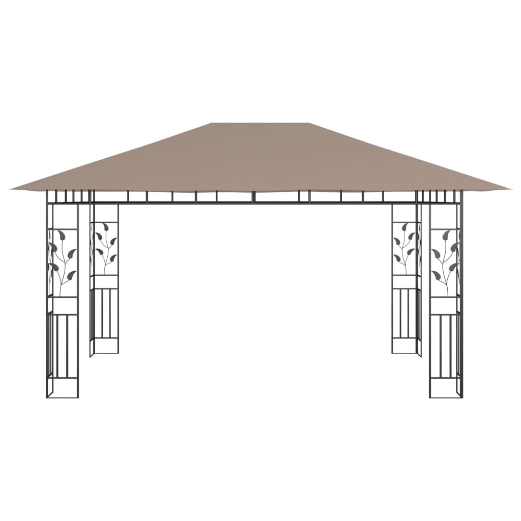 Prieel met klamboe 180 g/m² 4x3x2,73 m taupe