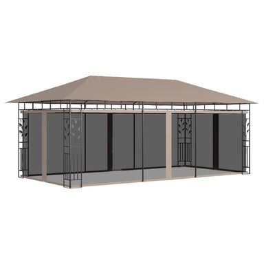 Prieel met klamboe 180 g/m² 6x3x2,73 m taupe