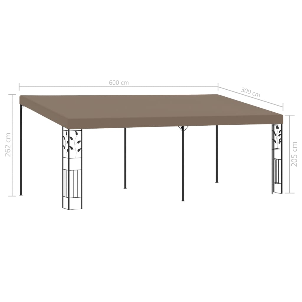 Wandprieel 6x3x2,5 m taupe