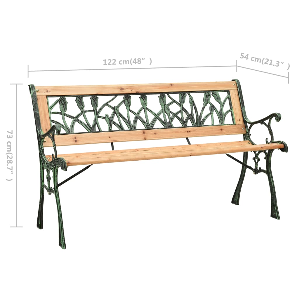Tuinbank 122 Cm Gietijzer En Massief Vurenhout Tulp