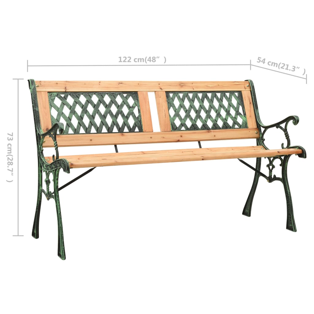 Tuinbank 122 Cm Gietijzer En Massief Vurenhout Kruis