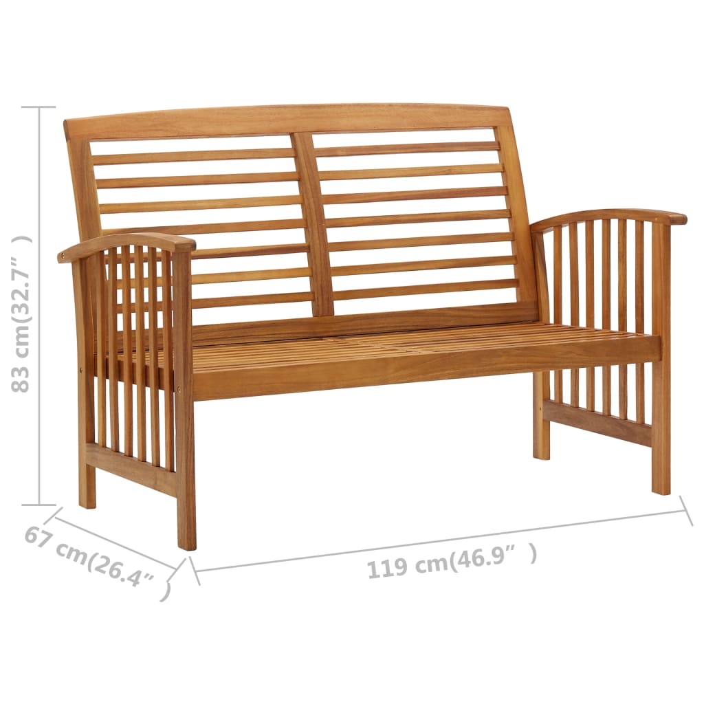 Tuinbank 119 Cm Massief Acaciahout Bruin