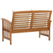 Tuinbank Met Kussens 119 Cm Massief Acaciahout Bruin en wit
