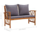 Tuinbank Met Kussens 119 Cm Massief Acaciahout Bruin en grijs