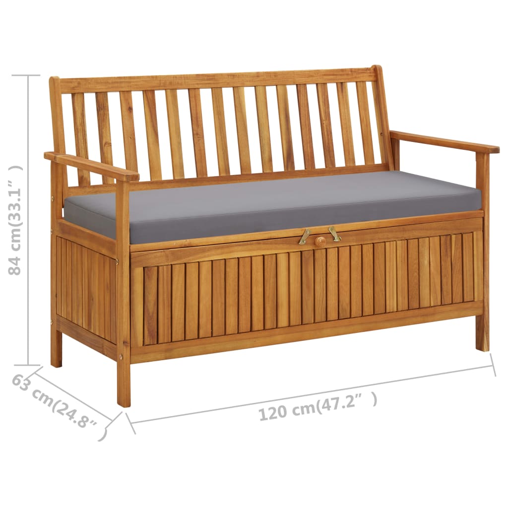 Tuinopbergbank 120 cm massief acaciahout