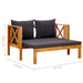 Tuinbank 2-zits met kussens 122 cm massief acaciahout