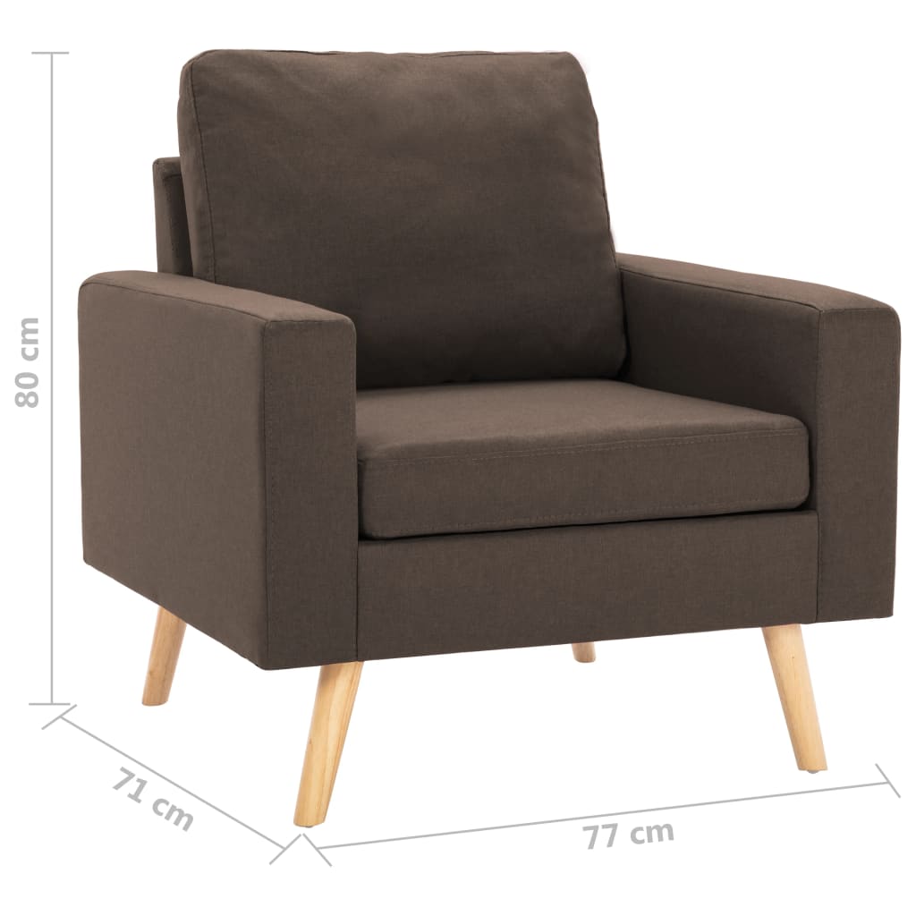 2-delig Bankstel stof bruin