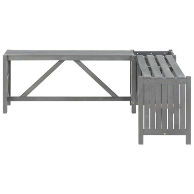 Tuinhoekbank Met Plantenbak 117 Cm Massief Acaciahout Grijs 117 x 117 x 40 cm