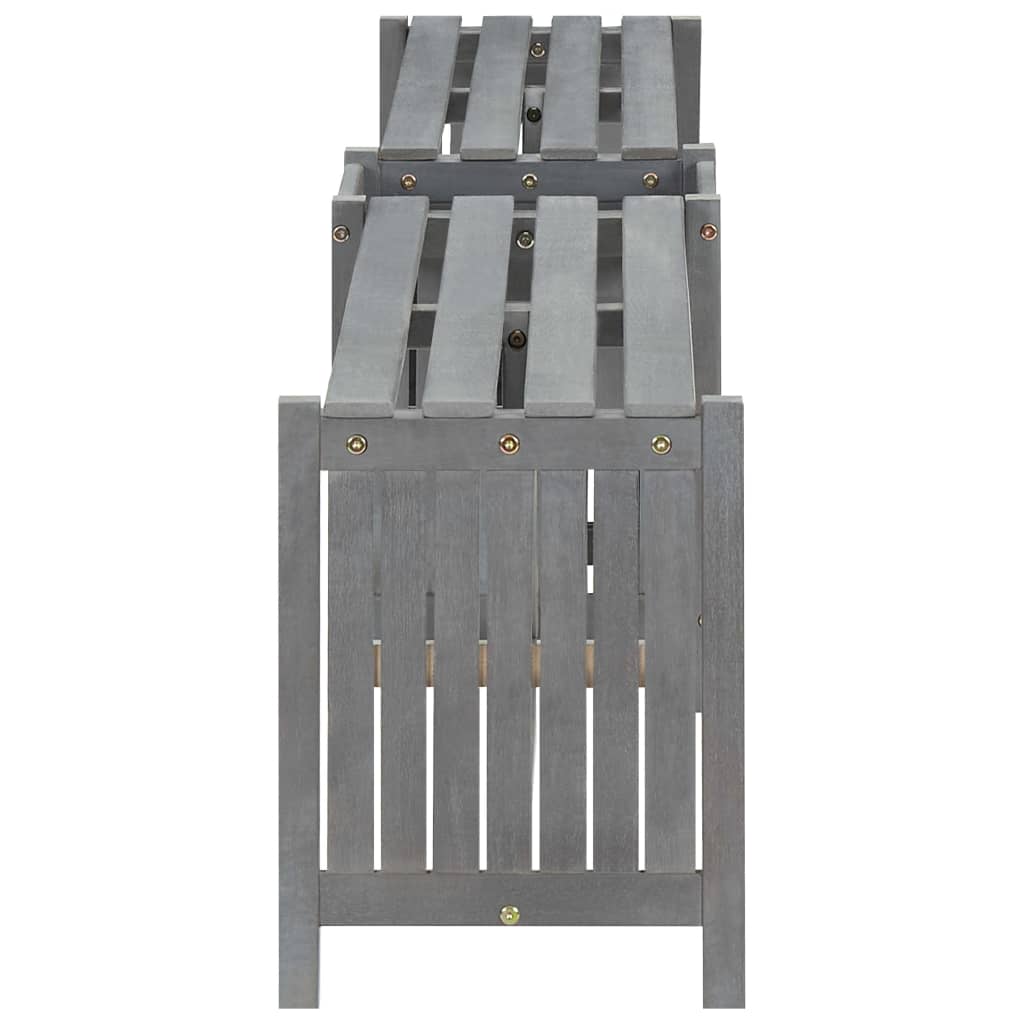Tuinhoekbank Met Plantenbak 117 Cm Massief Acaciahout Grijs 117 x 117 x 40 cm