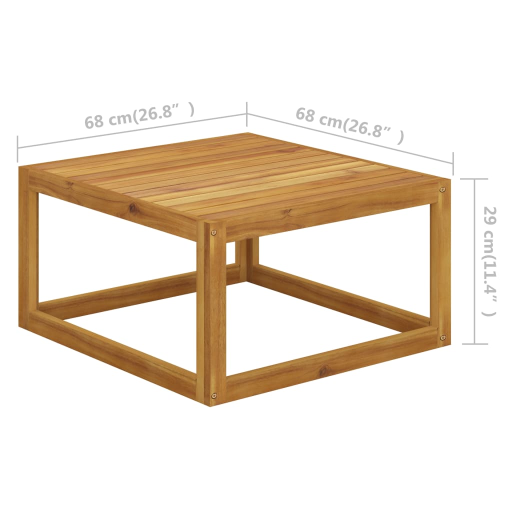 Salontafel 68X68X29 Cm Massief Acaciahout 1 Crème