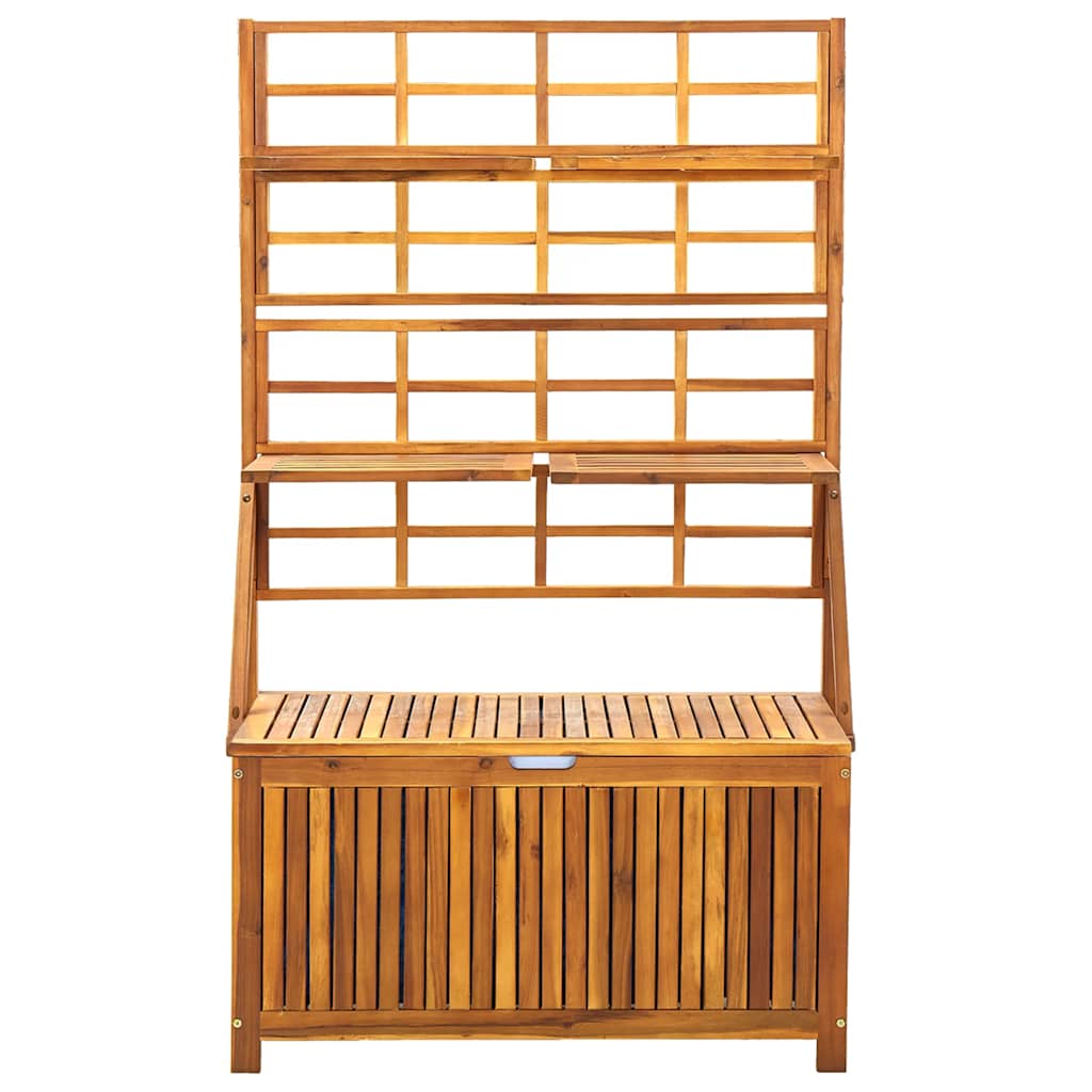 Opbergbox met latwerk 99x55x160 cm massief acaciahout