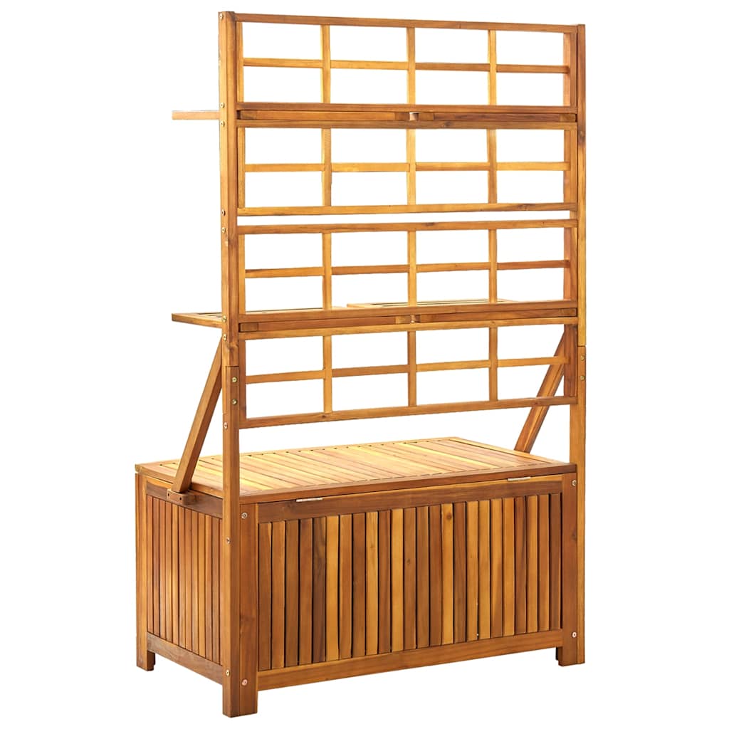 Opbergbox met latwerk 99x55x160 cm massief acaciahout