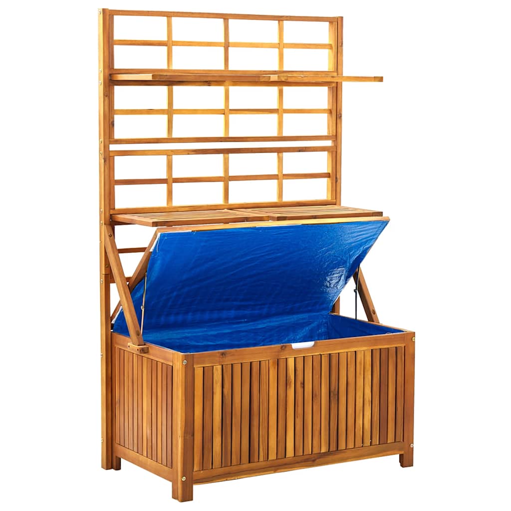 Opbergbox met latwerk 99x55x160 cm massief acaciahout