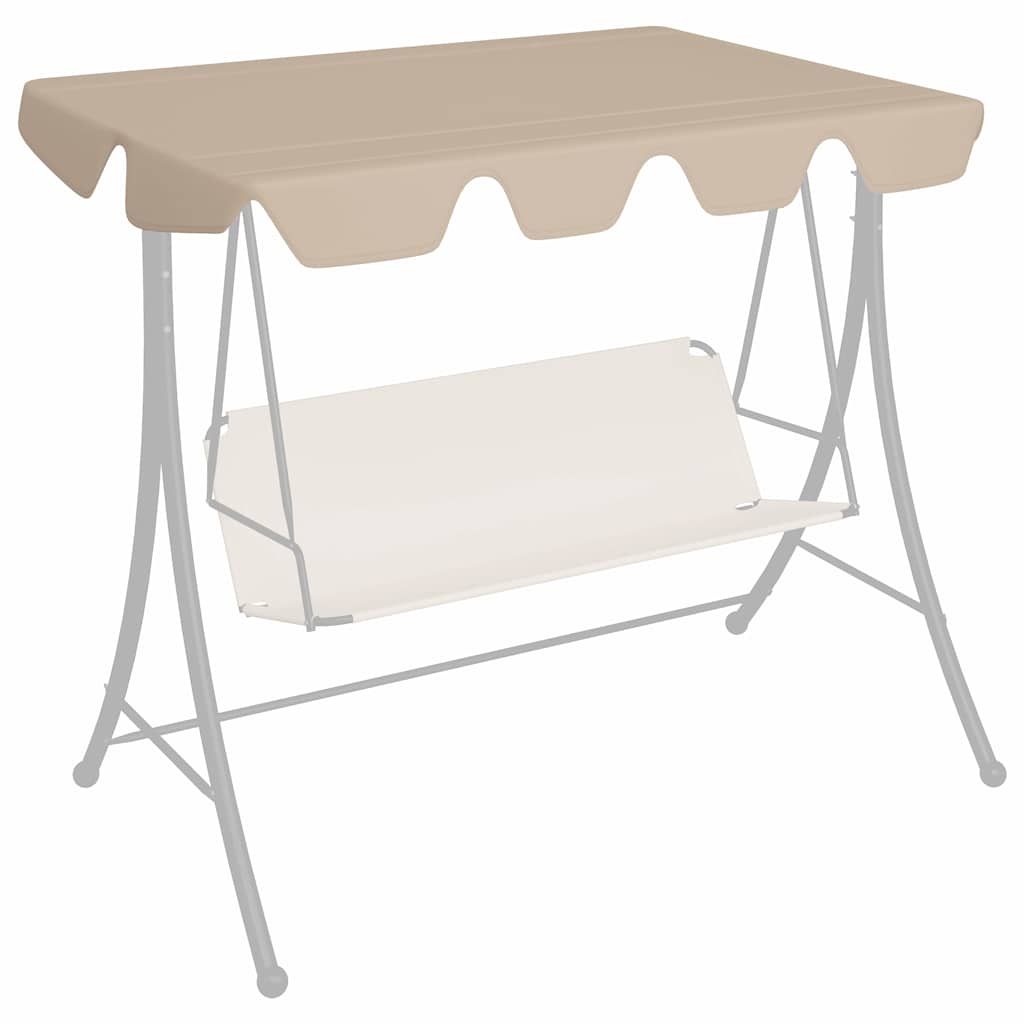 Vervangingsluifel voor schommelbank 150/130x105/70 cm beige