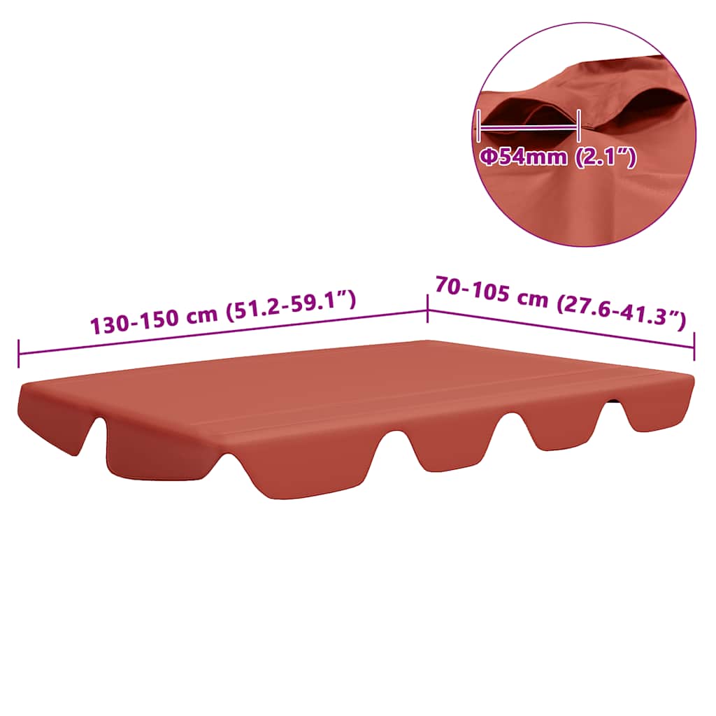 Vervangingsluifel voor schommelbank 150/130x105/70cm terracotta