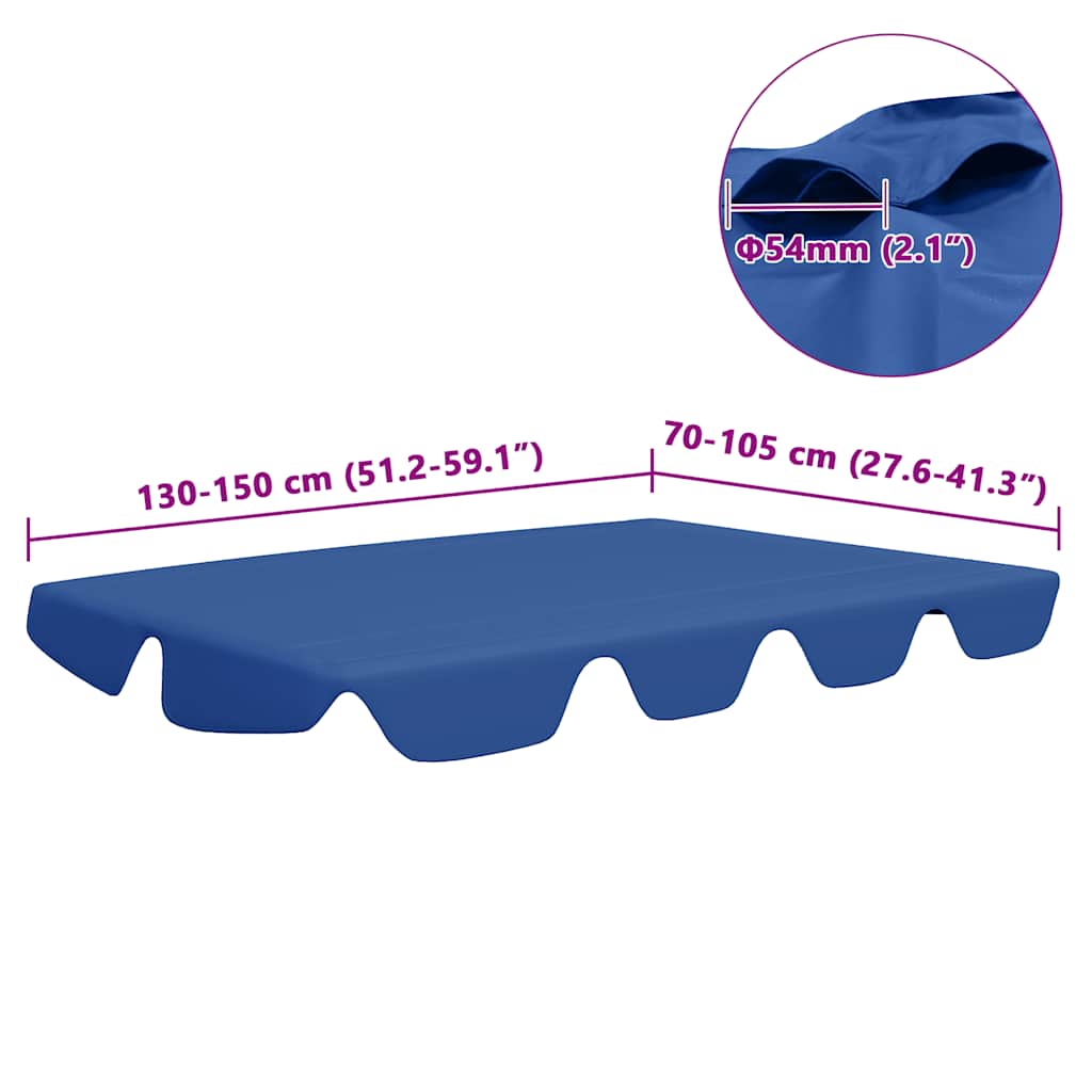 Vervangingsluifel voor schommelbank 150/130x105/70 cm blauw