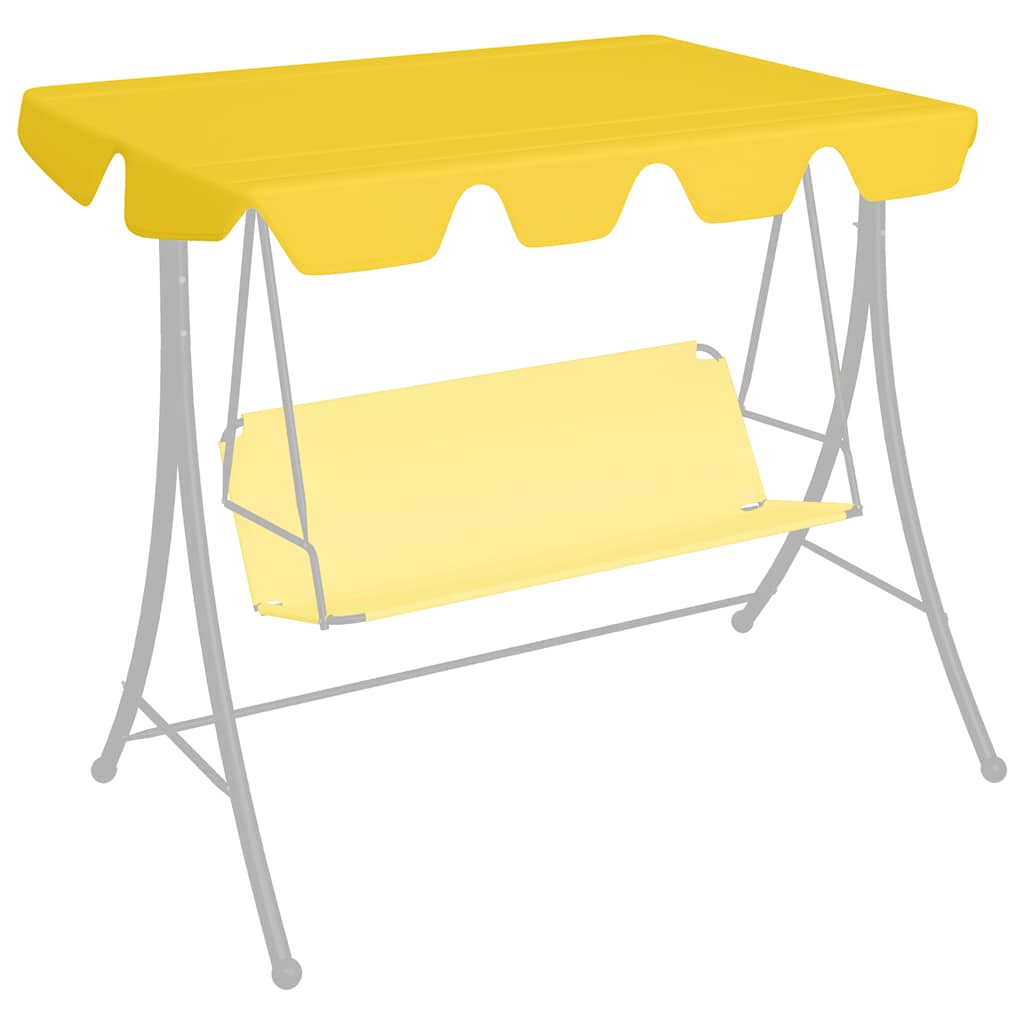 Vervangingsluifel voor schommelbank 150/130x105/70 cm geel