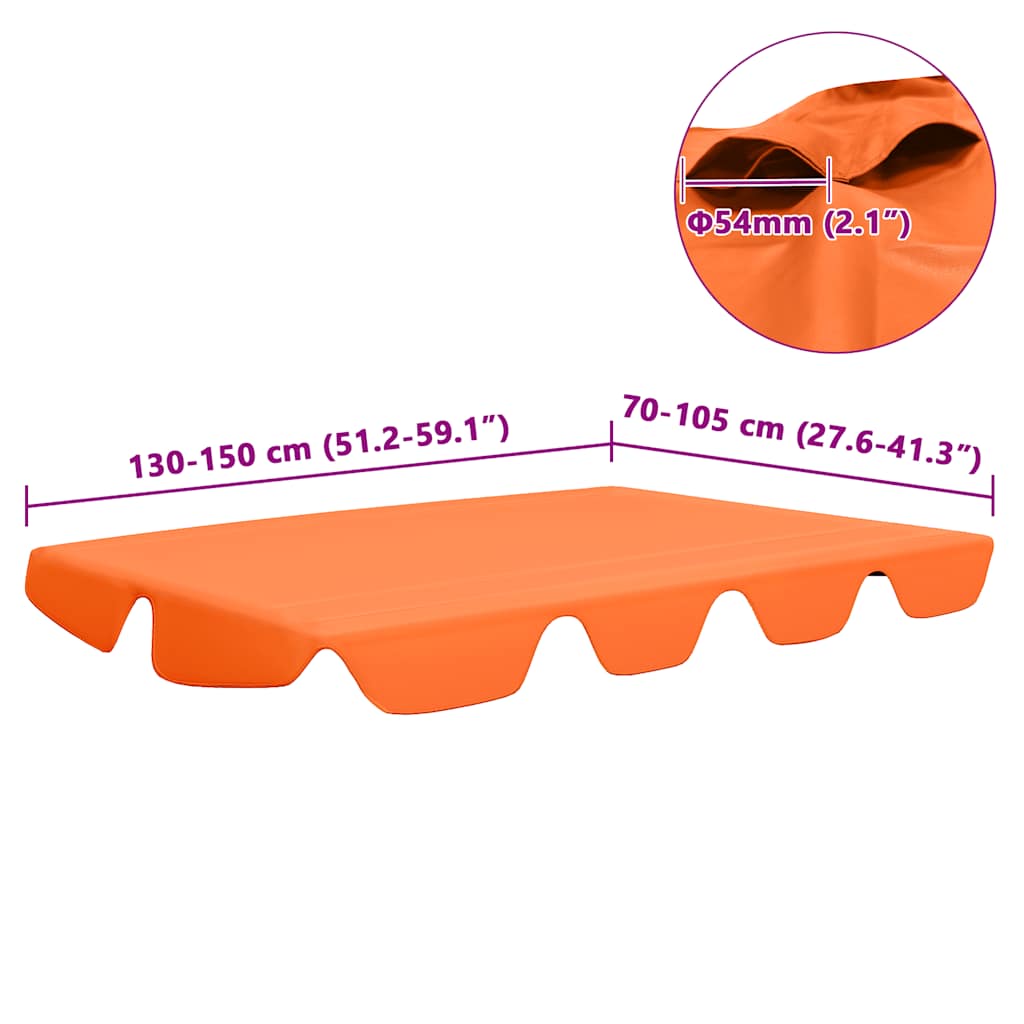 Vervangingsluifel voor schommelbank 150/130x105/70 cm oranje
