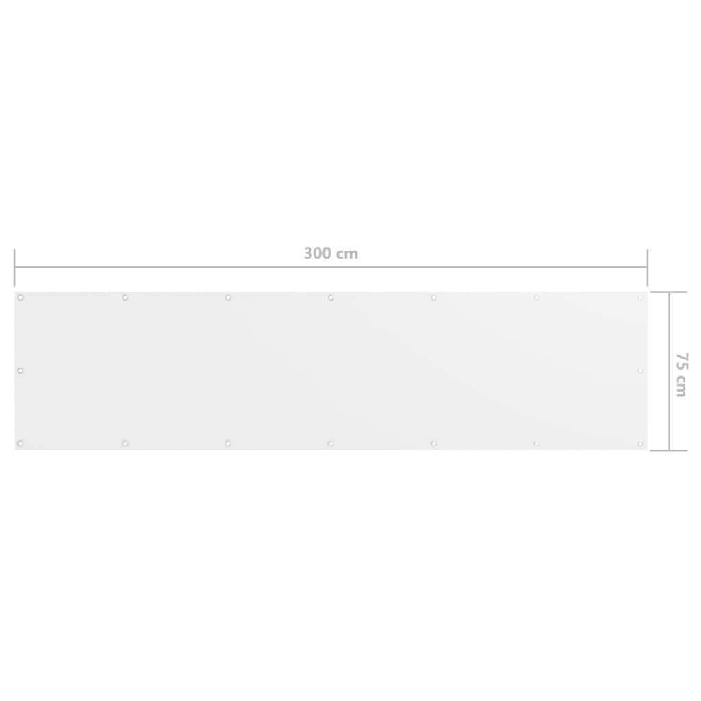 Balkonscherm 75X300 Cm Oxford Stof Wit 75 x 300 cm