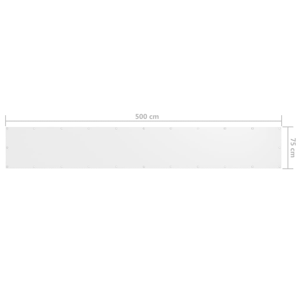 Balkonscherm 75X500 Cm Oxford Stof Wit 75 x 500 cm
