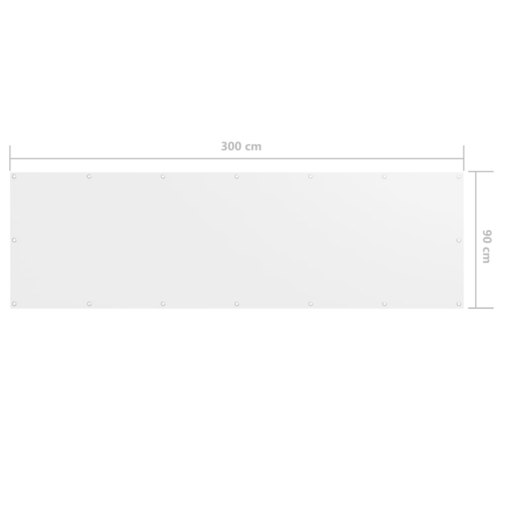 Balkonscherm 90X300 Cm Oxford Stof Wit 90 x 300 cm