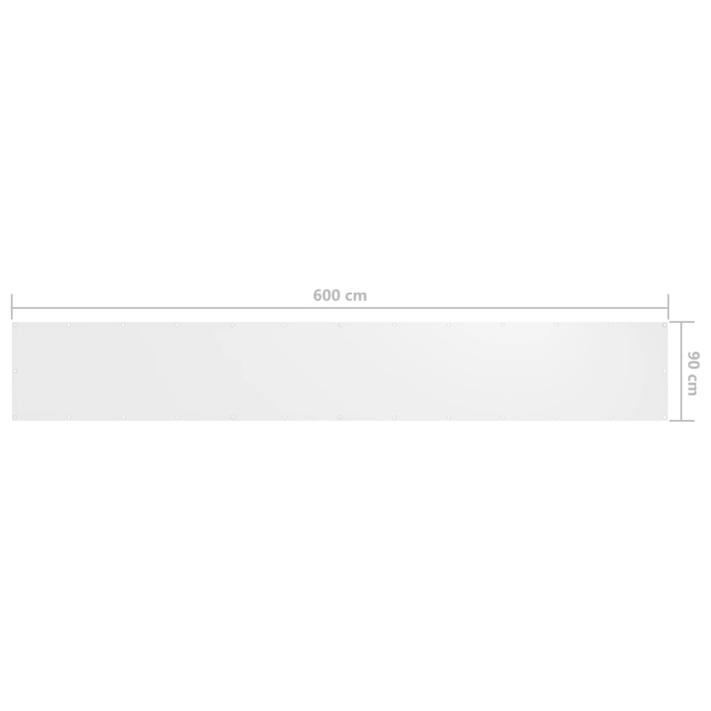 Balkonscherm 90X600 Cm Oxford Stof Wit 90 x 600 cm