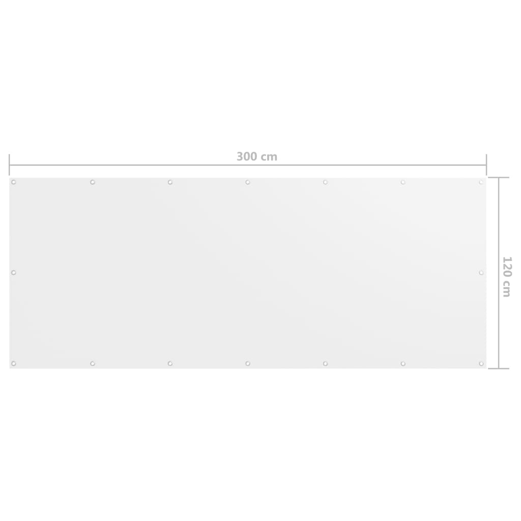 Balkonscherm 120X300 Cm Oxford Stof Wit 120 x 300 cm