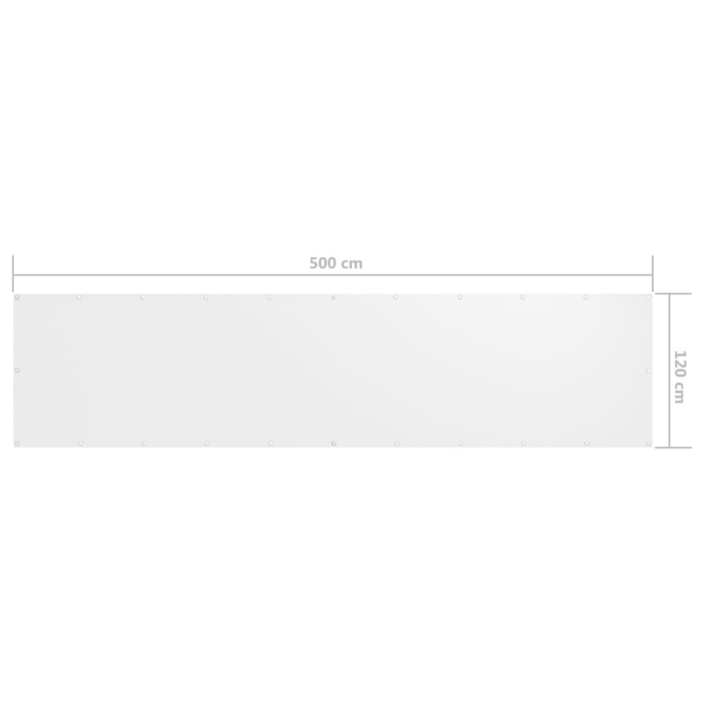 Balkonscherm 120X500 Cm Oxford Stof Wit 120 x 500 cm