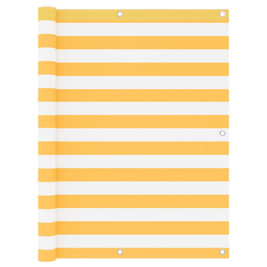 Balkonscherm 120X400 Cm Oxford Stof Wit En Geel 120 x 400 cm white and yellow