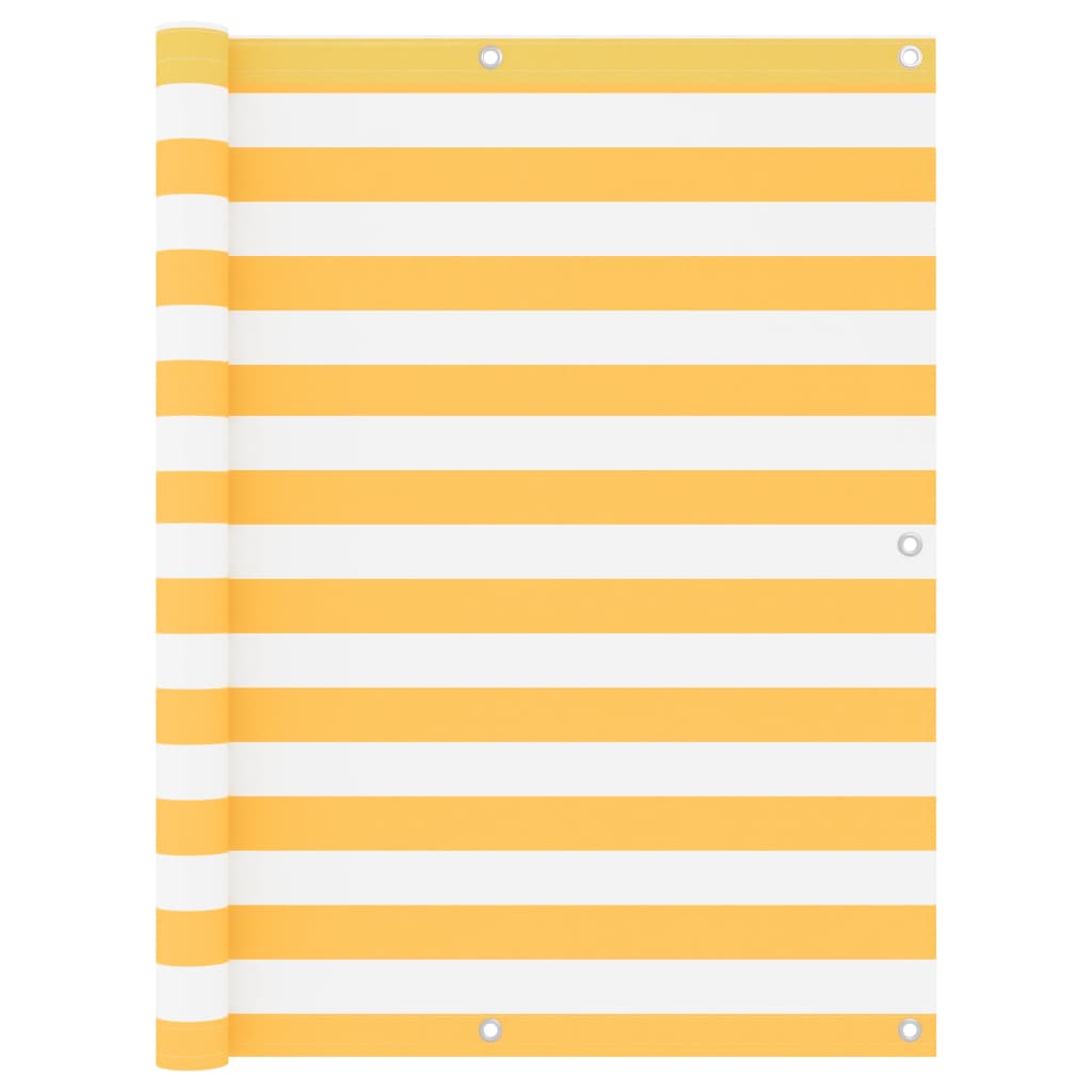 Balkonscherm 120X500 Cm Oxford Stof Wit En Geel 120 x 500 cm white and yellow