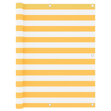 Balkonscherm 120X500 Cm Oxford Stof Wit En Geel 120 x 500 cm white and yellow