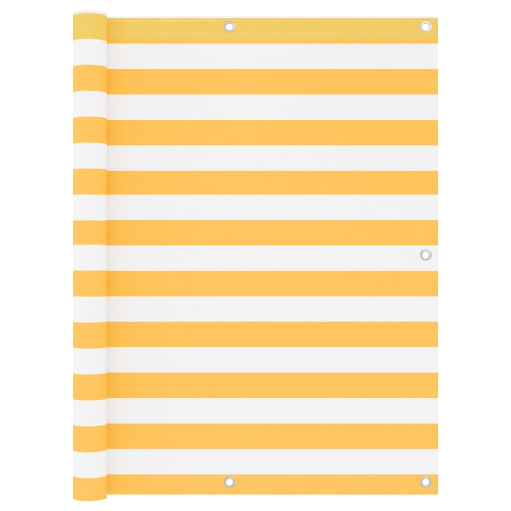 Balkonscherm 120X600 Cm Oxford Stof Wit En Geel 120 x 600 cm white and yellow