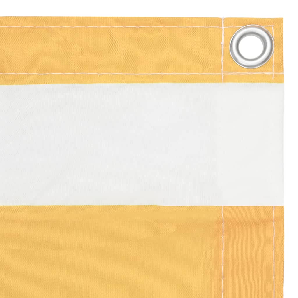 Balkonscherm 120X600 Cm Oxford Stof Wit En Geel 120 x 600 cm white and yellow