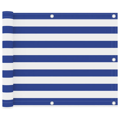 Balkonscherm 75X300 Cm Oxford Stof Wit En Blauw 75 x 300 cm