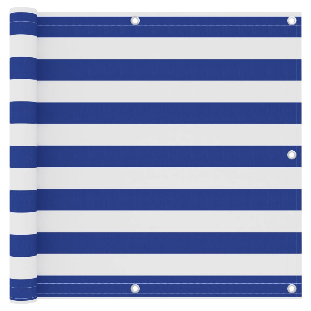 Balkonscherm 90X500 Cm Oxford Stof Wit En Blauw 90 x 500 cm