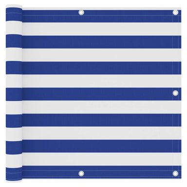 Balkonscherm 90X500 Cm Oxford Stof Wit En Blauw 90 x 500 cm