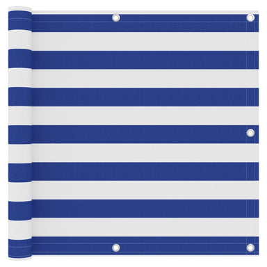 Balkonscherm 90X600 Cm Oxford Stof Wit En Blauw 90 x 600 cm