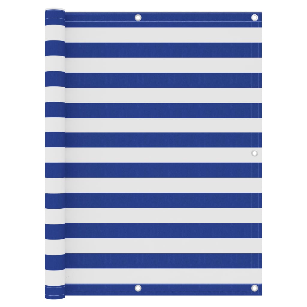 Balkonscherm 120X300 Cm Oxford Stof Wit En Blauw 120 x 300 cm
