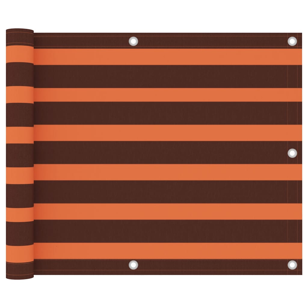 Balkonscherm 75X600 Cm Oxford Stof Oranje En Bruin 75 x 600 cm