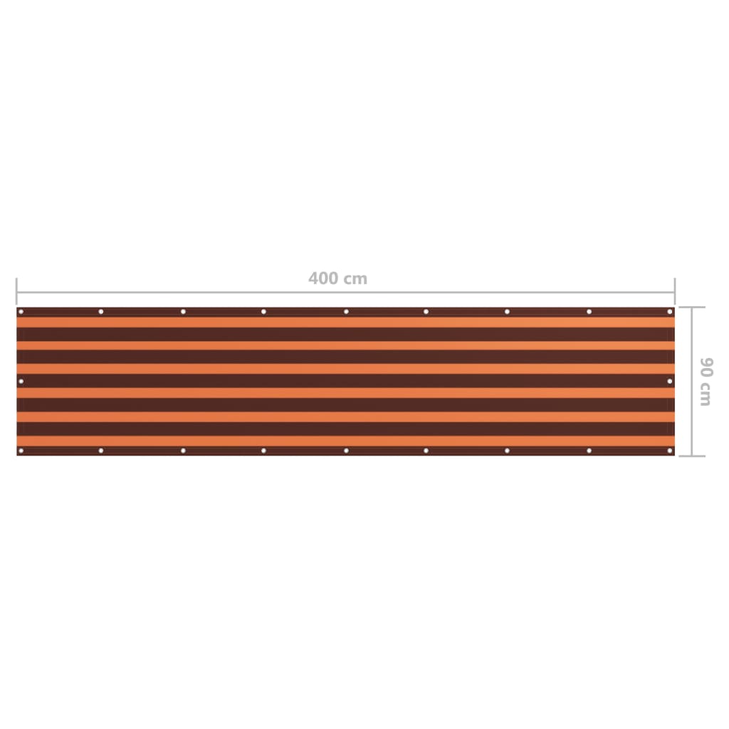 Balkonscherm 90X400 Cm Oxford Stof Oranje En Bruin 90 x 400 cm