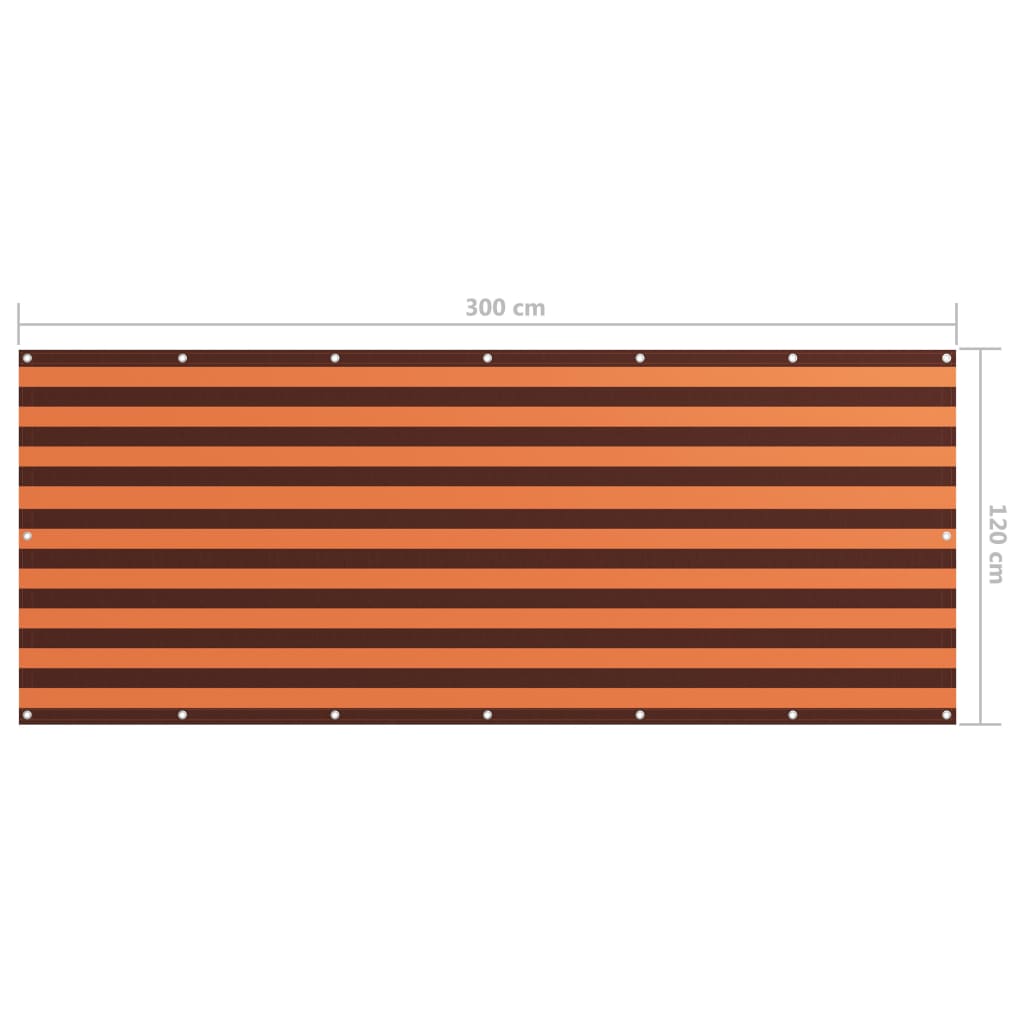 Balkonscherm 120X300 Cm Oxford Stof Oranje En Bruin 120 x 300 cm