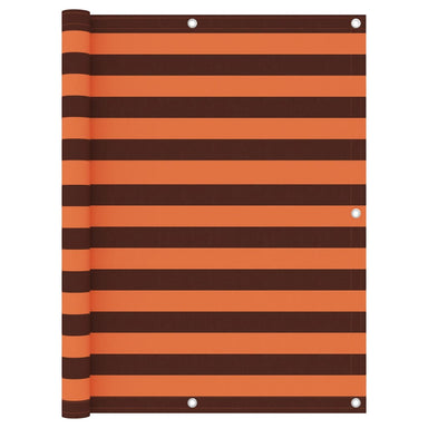 Balkonscherm 125X500 Cm Oxford Stof Oranje En Bruin 120 x 500 cm