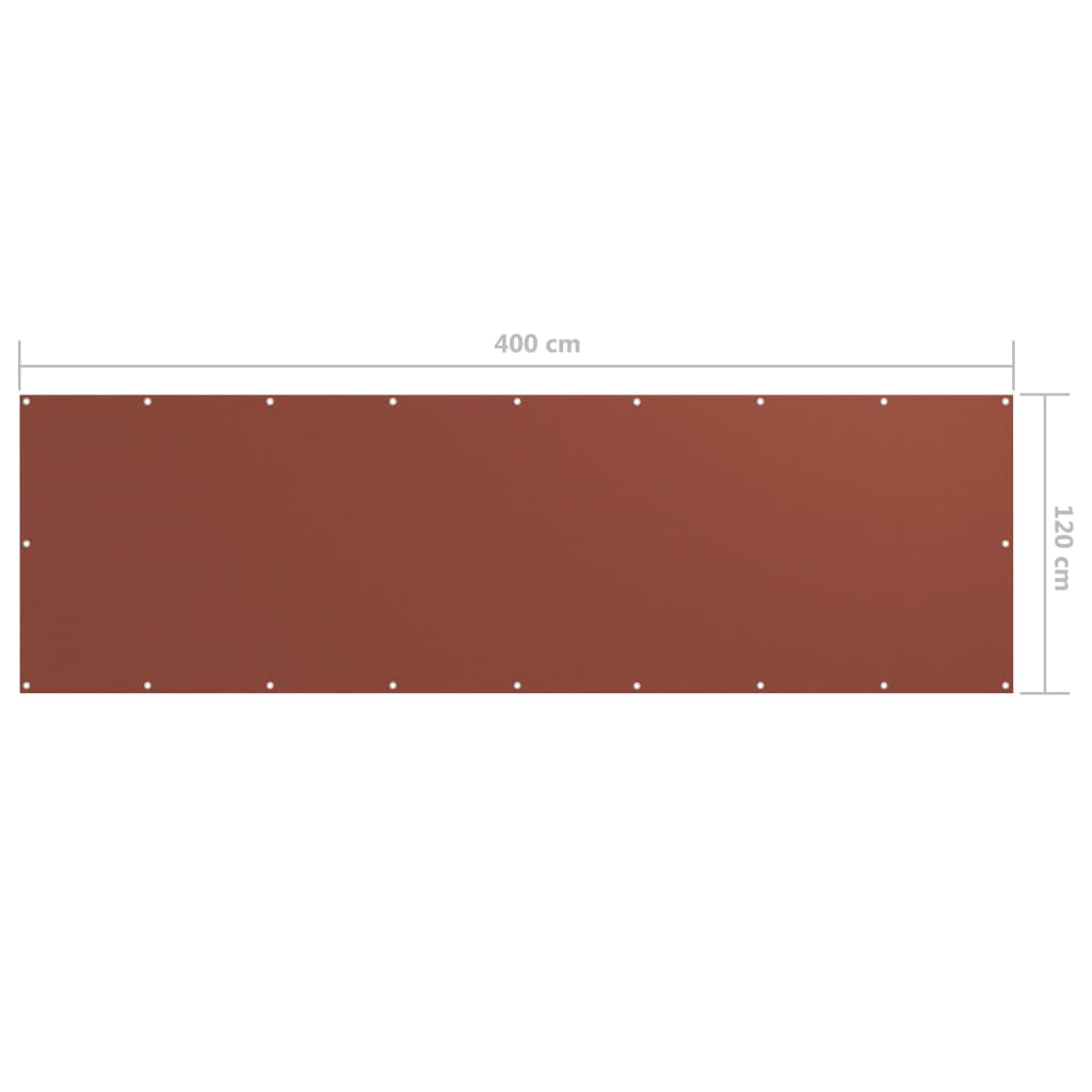 Balkonscherm 120X400 Cm Oxford Stof Terracotta 120 x 400 cm
