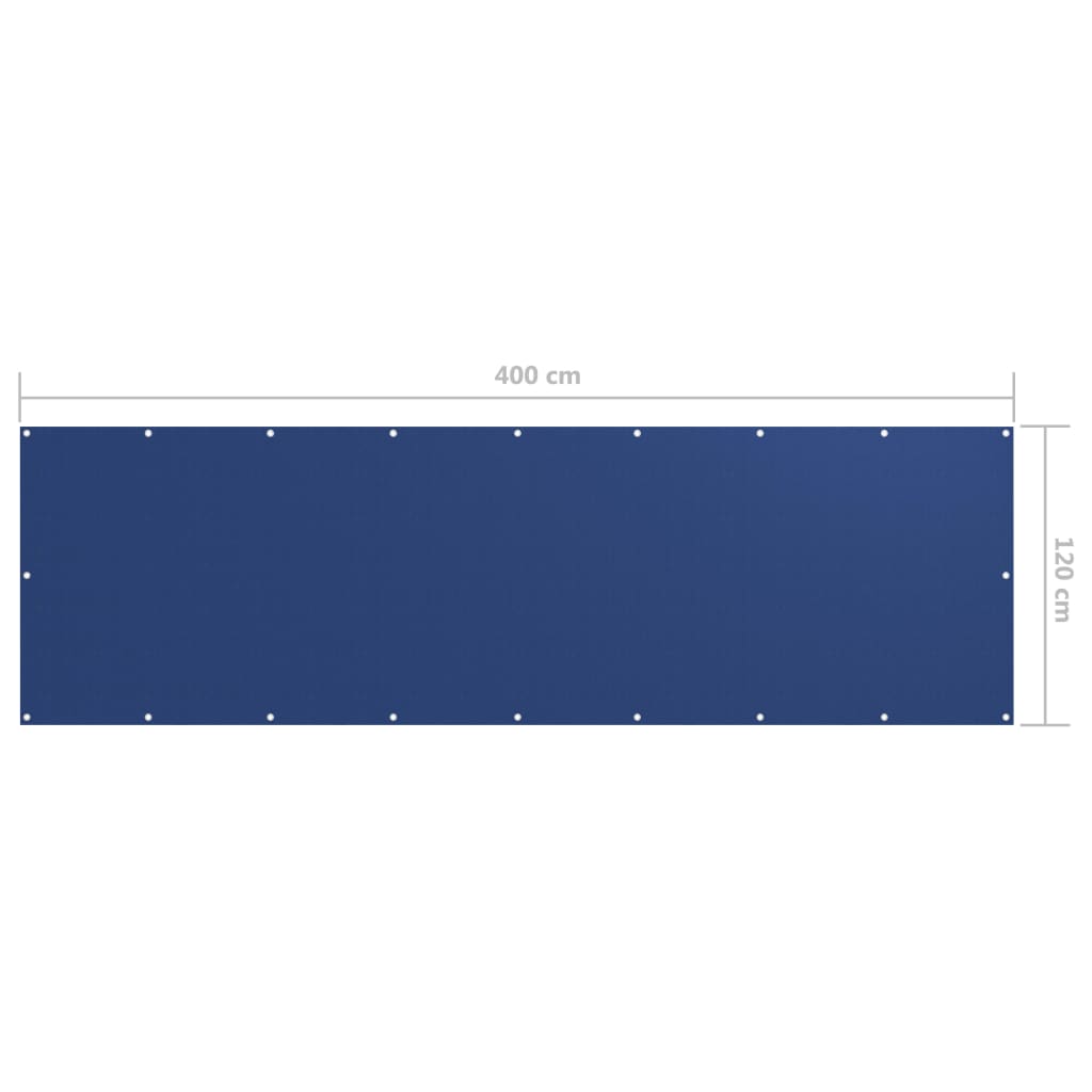 Balkonscherm 120X400 Cm Oxford Stof Blauw 120 x 400 cm