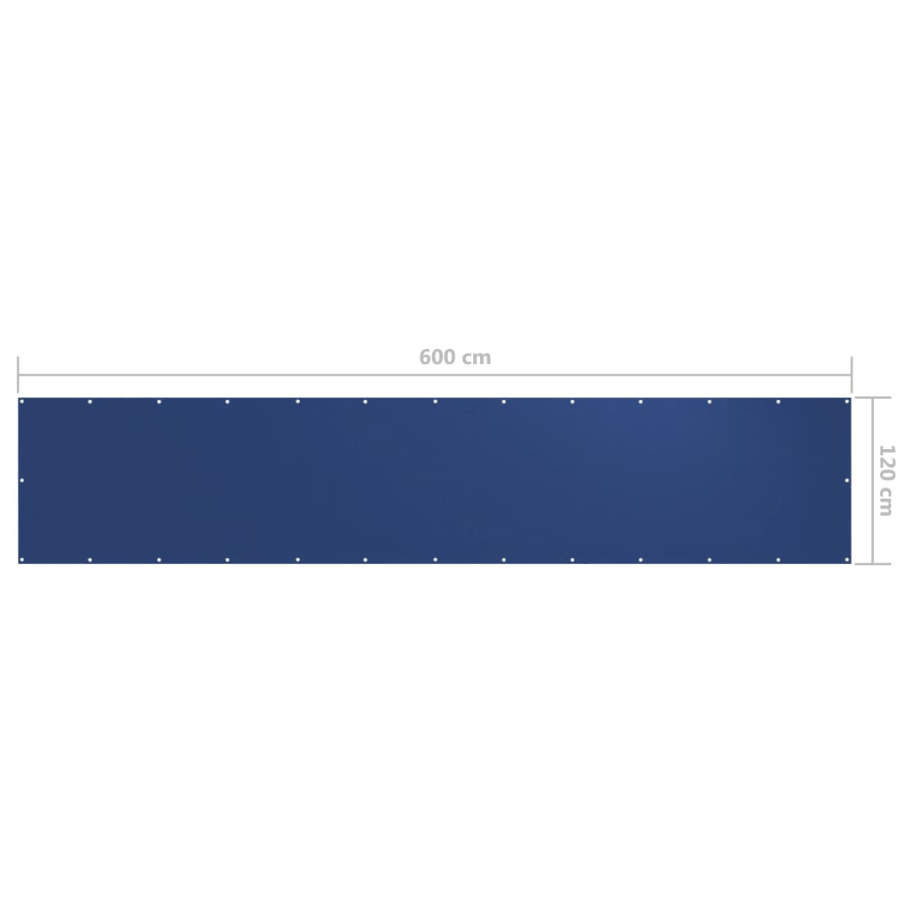 Balkonscherm 120X600 Cm Oxford Stof Blauw 120 x 600 cm