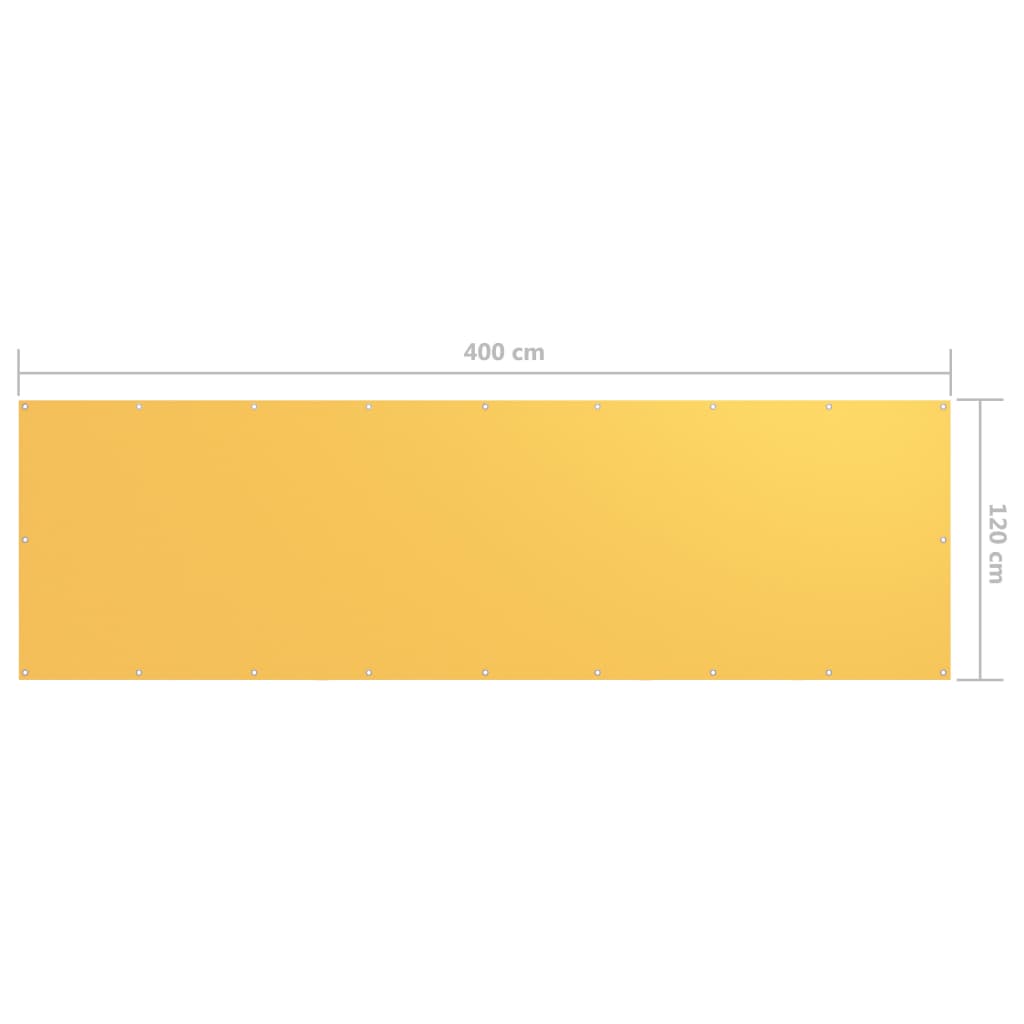 Balkonscherm 120X400 Cm Oxford Stof Geel 120 x 400 cm